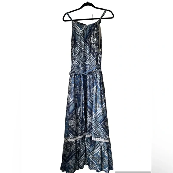 Lucky Brand Patchwork Paisley Halter Dress w/ pockets. Size XL Lucky Brand Patchwork Paisley Halter Dress w/ pockets. Size XL